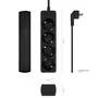 Aisens Regleta de 4 Tomas con Cable de 1,4 m, Negro